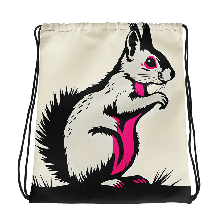 Magenta Flair Squirrel Drawstring Bag product image (1)