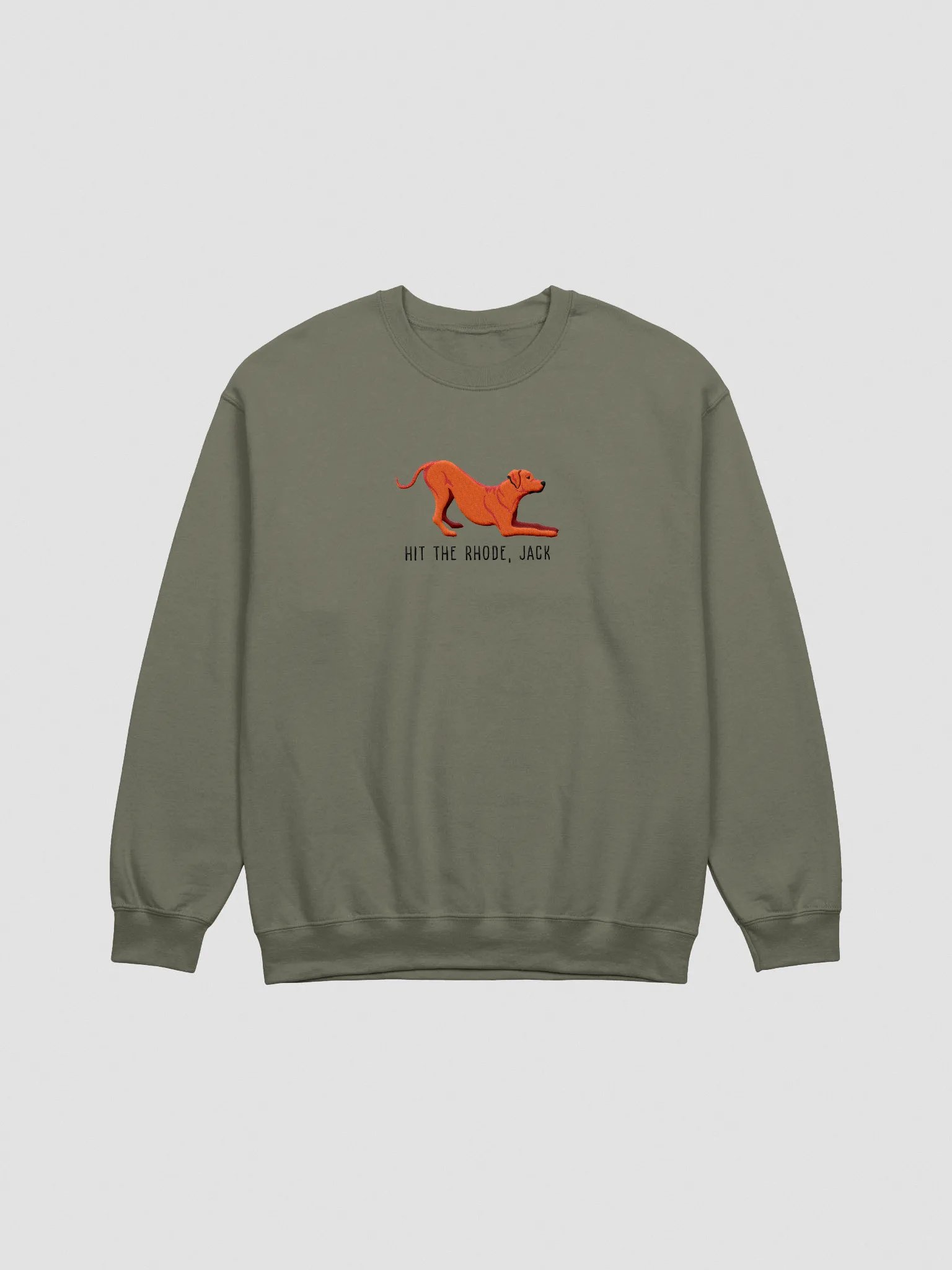 Hit the Rhode, Jack Sweatshirt (Embroidered) of a Rhodesian Ridgeback(Red) product image (3)