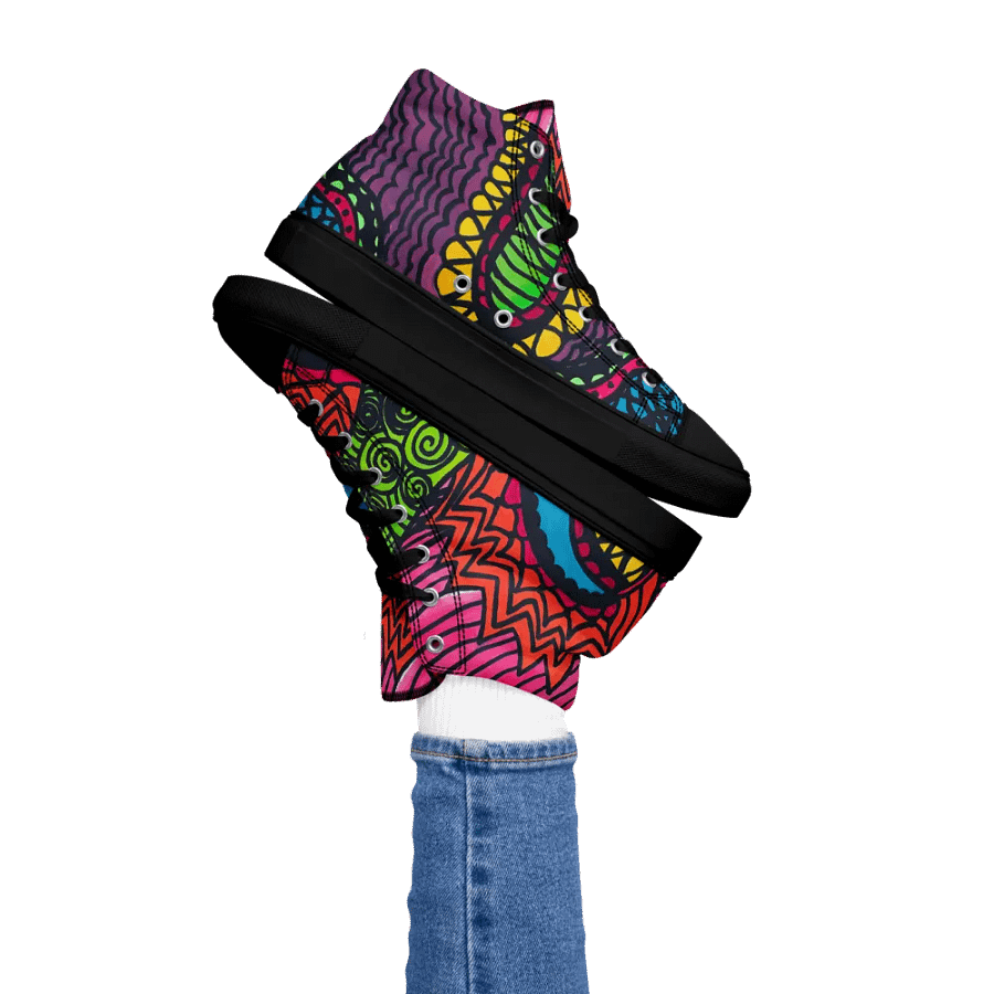 Symmetry in Color: Women's High Top Canvas Shoes product image (1)