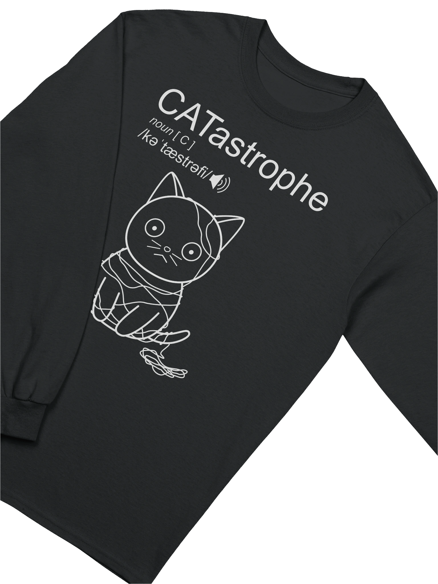 CATastrophe (Cat with Yarn) - Unisex Adult Long Sleeve T-shirt product image (2)