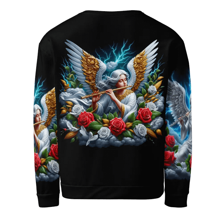 Angels making Music with a Flute - All-Over Unisex Sweatshirt #14 product image (2)