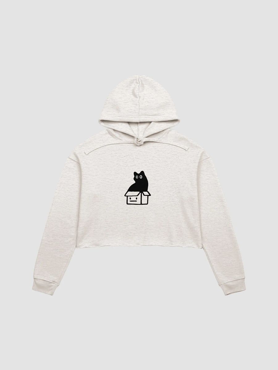 Cartoon Black Cat in a Box Crop Hoodie product image (4)
