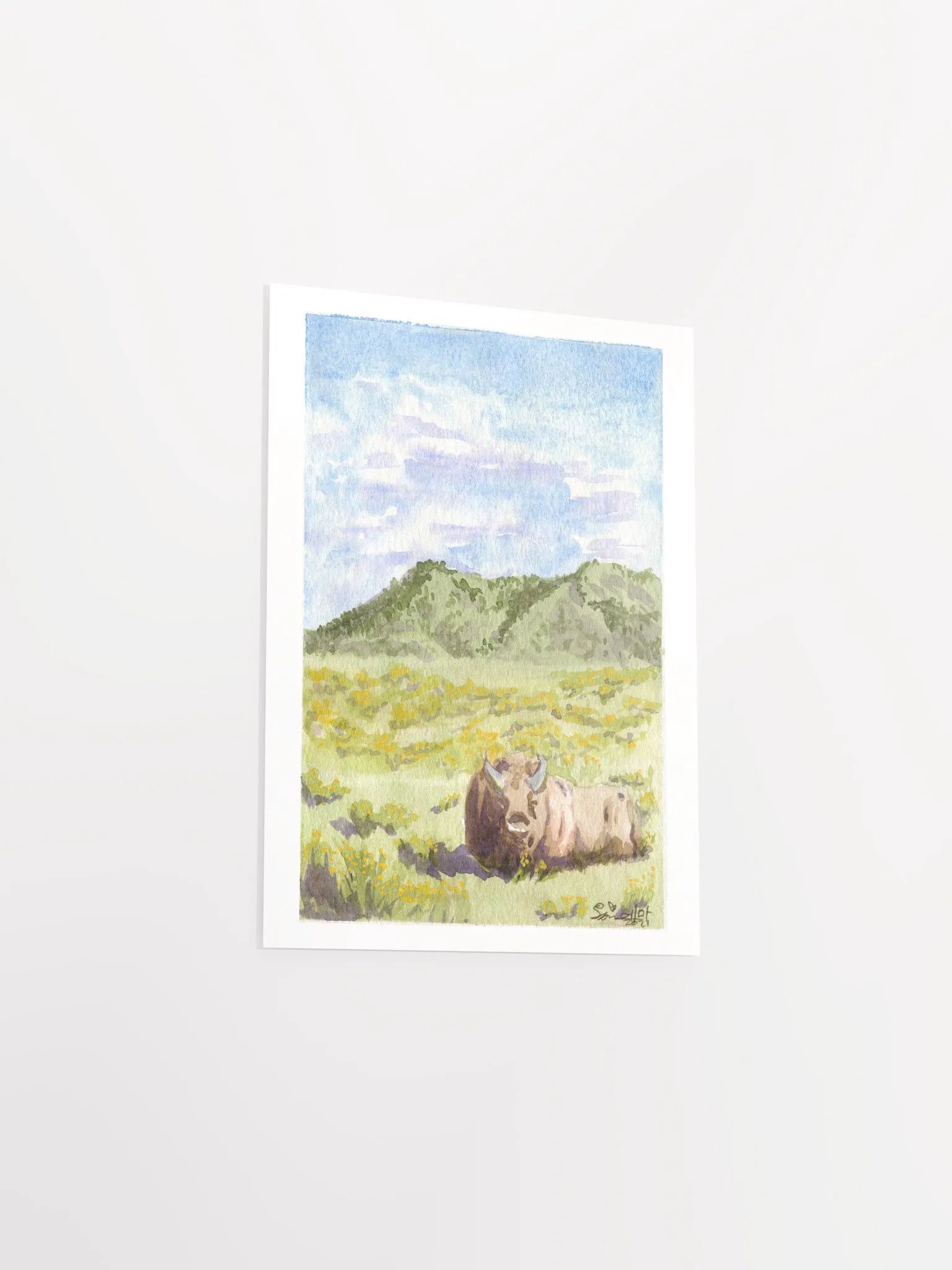 Yellowstone Bison Watercolor Print product image (9)