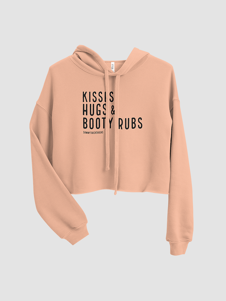 Kisses Hugs & Booty Rubs Women's Cropped Hoodie - Black Font product image (2)