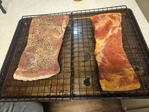 Payne has finished curing his entries for the Bacon stream, onto the smoker they go!

Countdown: 19 hours till Bacon stream

...