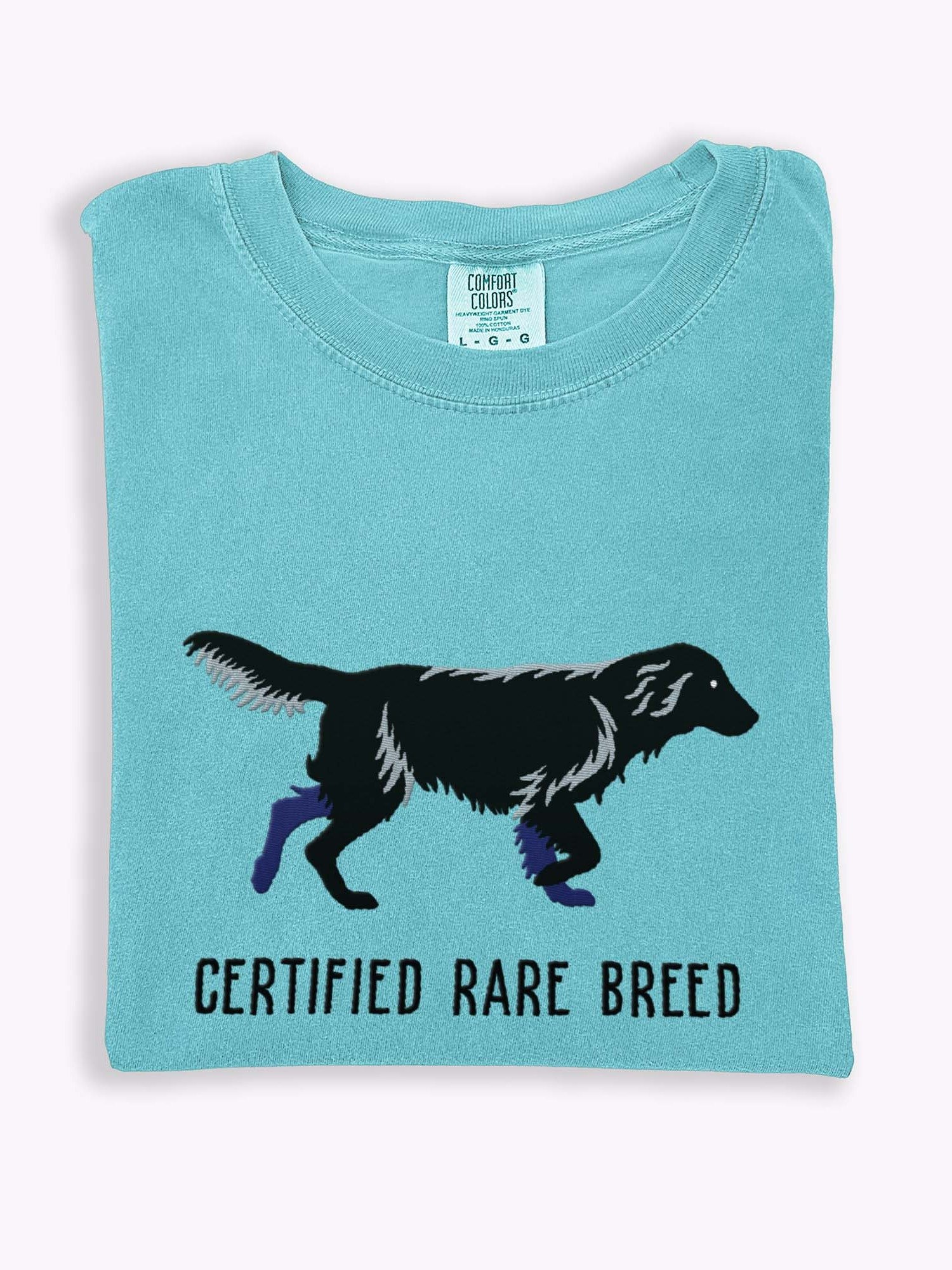 Certified Rare Breed T-Shirt(Embroidered) of a Flat-Coated Retriever(Black) product image (1)