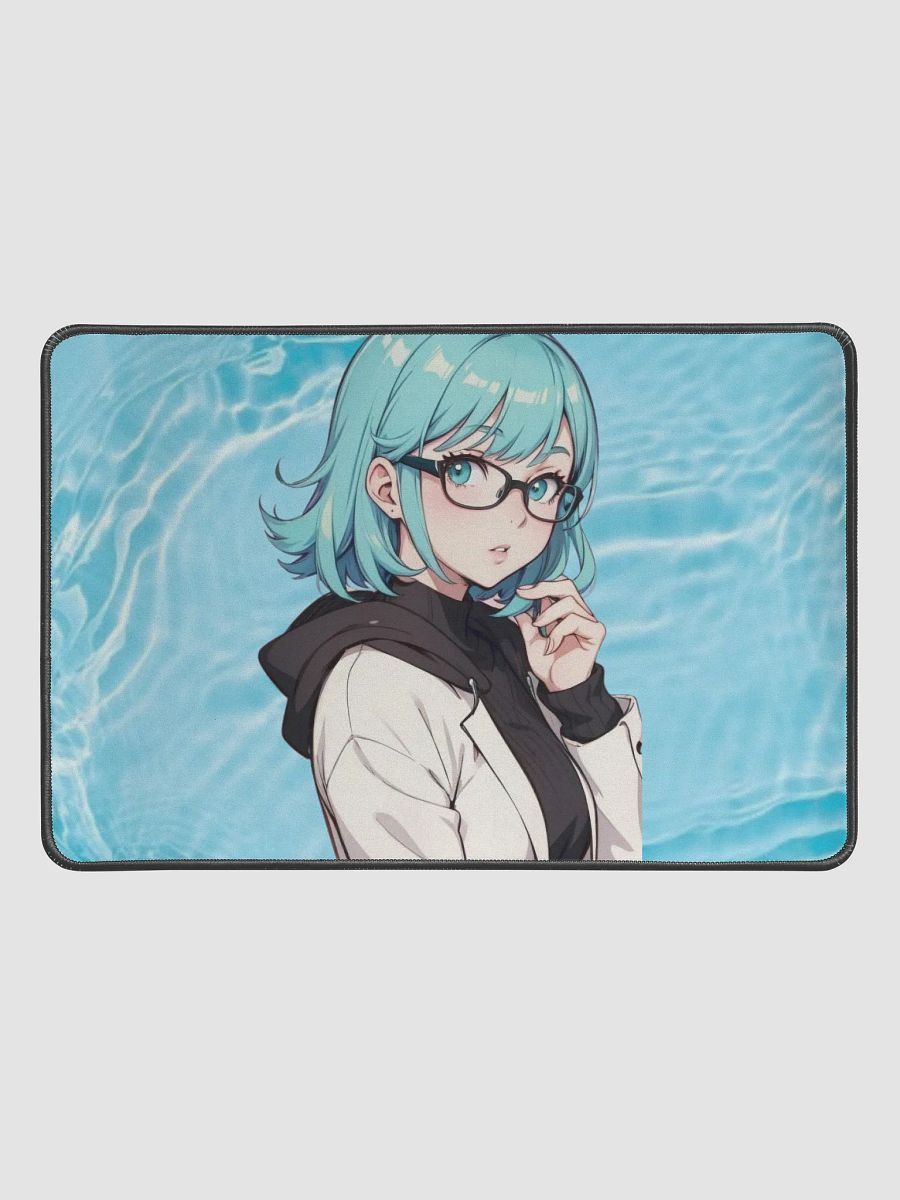 (Aqua WAIFU) K Desk Mat 12" x 18" product image (1)