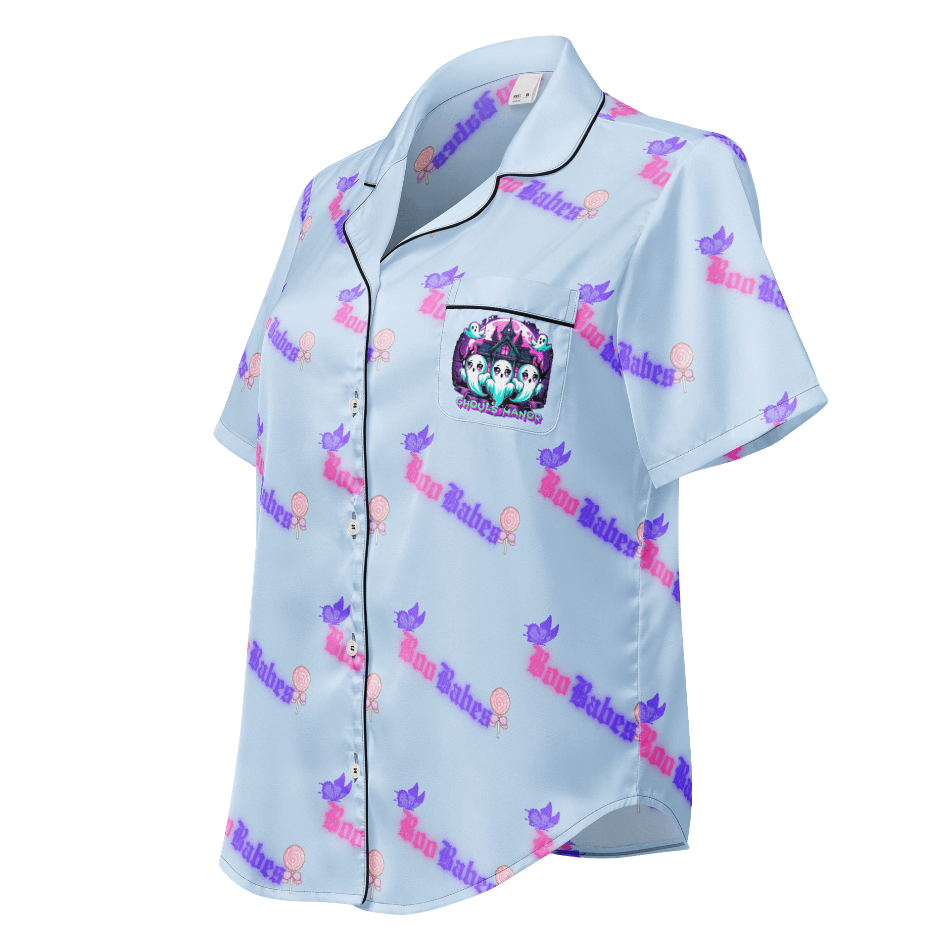 Blue Boo Babes X Ghouls Manor pajama top product image (1)