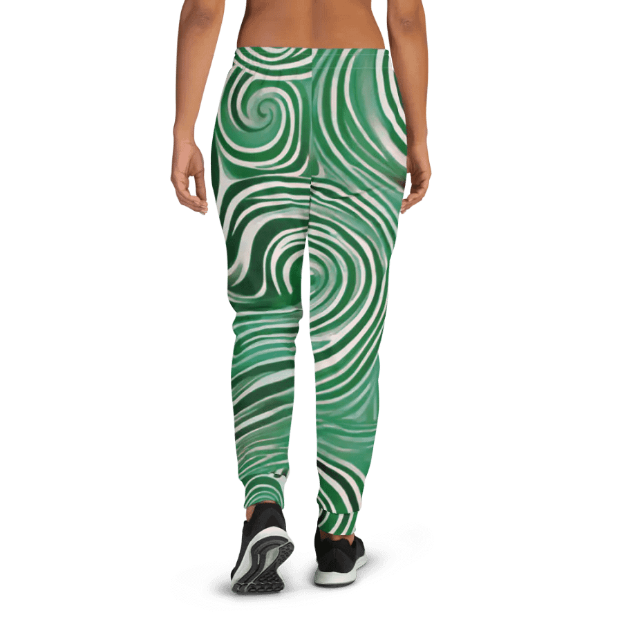 Funky Cool Green Liquid Tie-Dye Women's Joggers product image (7)
