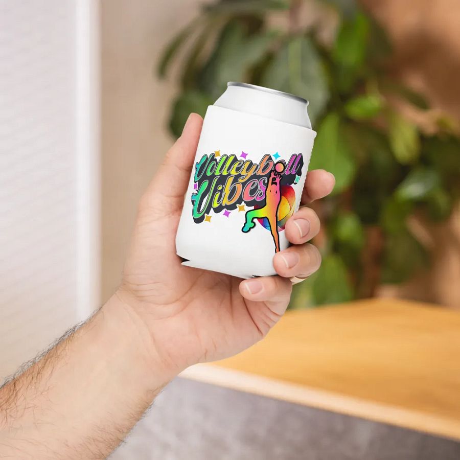 Volleyball Vibes Male Vibrant Can Cooler product image (6)