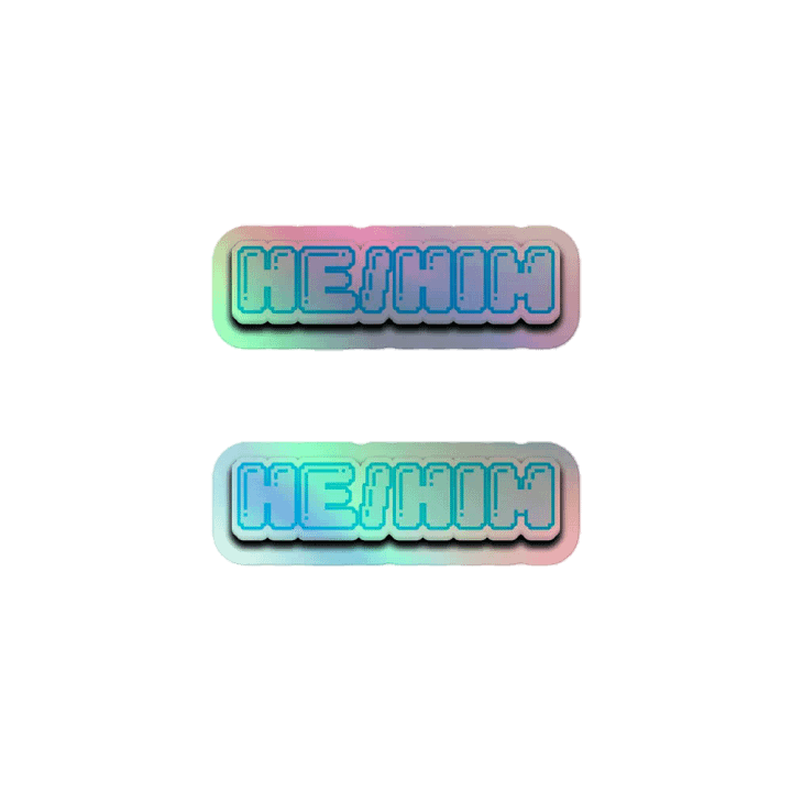 He/Him Holographic Sticker x2 product image (1)