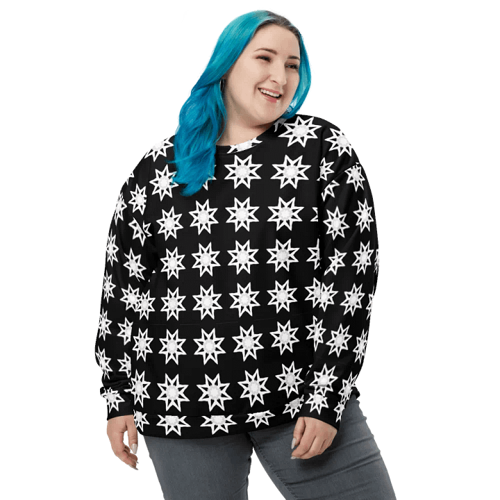 Abstract White Repeating Stars Unisex All Over Print Sweatshirt product image (1)
