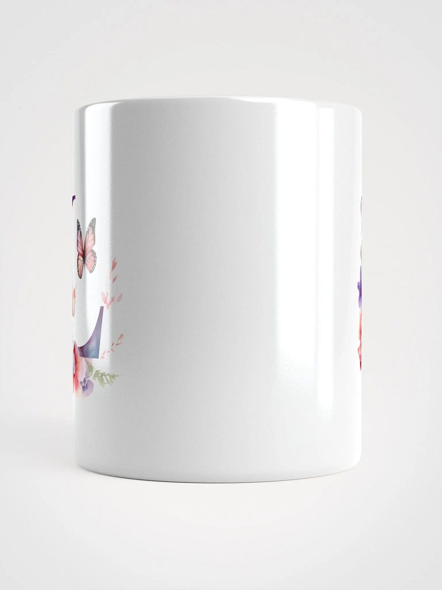 Letter L Monogram Floral Fantasy White Glossy Mug product image (15)