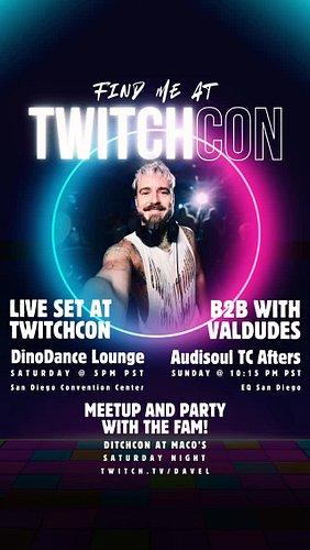 Find me at #TwitchCon this weekend!! I’m so stoked for these amazing events!

💟First time at @twitchcon and I get to DJ there...