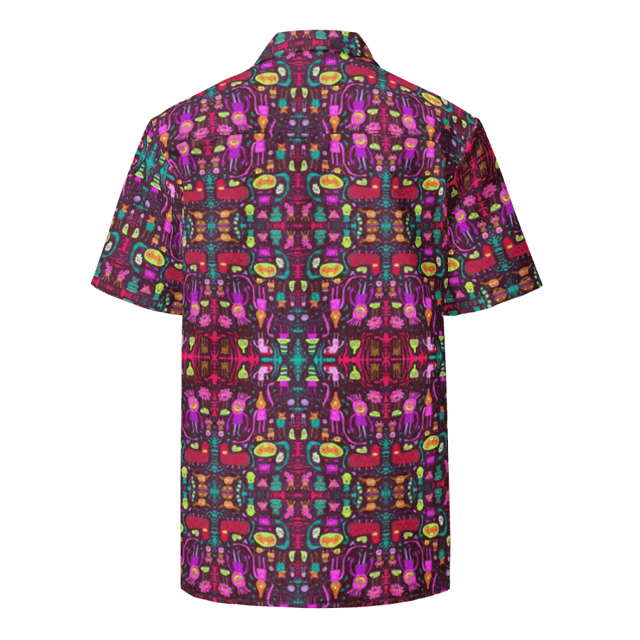 Abstract Darker Doodle Creatures Unisex Hawaiian Shirt product image (9)