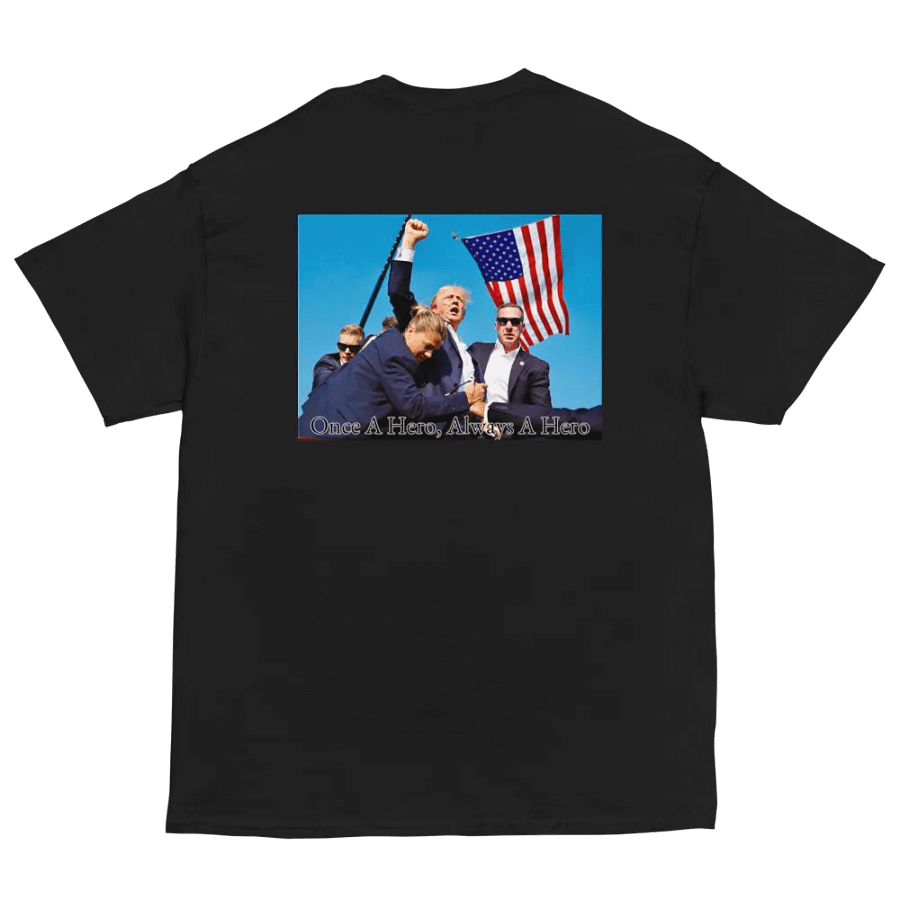 Trump Hero Front Embroidered Badge and Back Printed Tee product image (8)