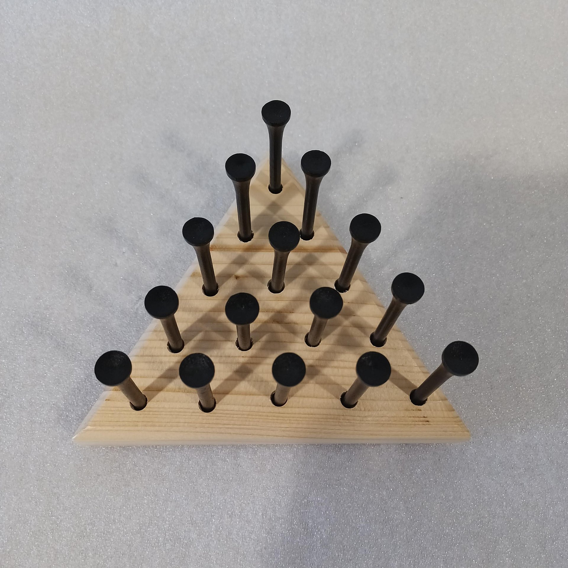 Triangle Peg Game with NATURAL WOOD Base product image (3)