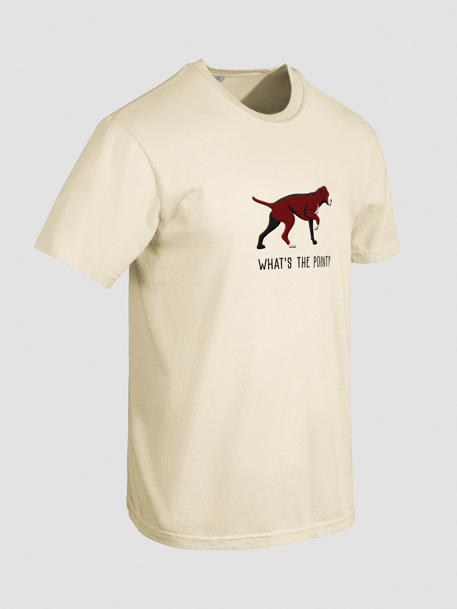 What's the Point? T-Shirt(Embroidered) of a Portuguese Pointer(Brown) product image (11)