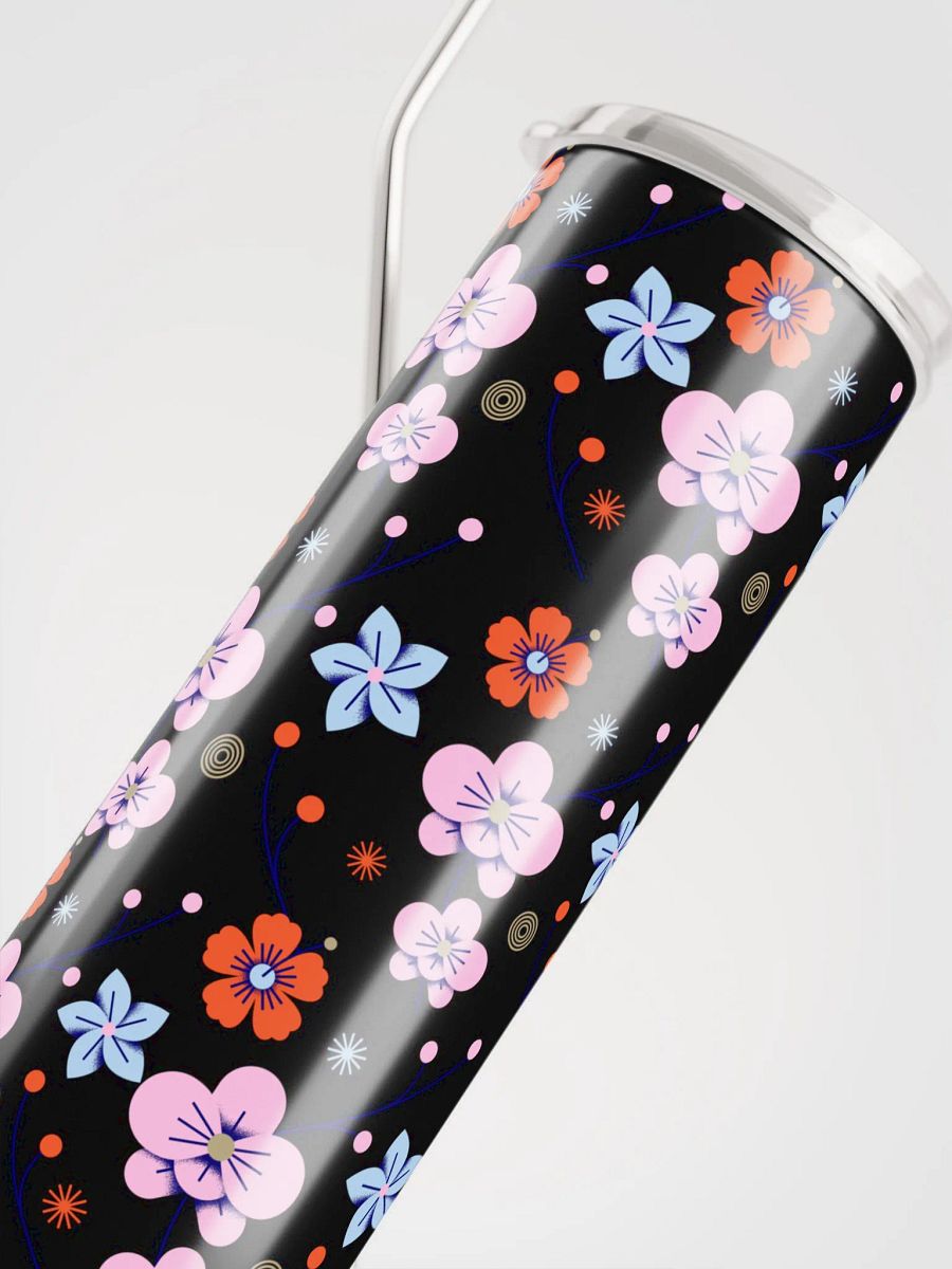 20 oz Stainless Steel Tumbler with straw, leak proof cup lid, Flora Fiesta Thermos cup for women, mug , portable Bottled water Bottle product image (4)