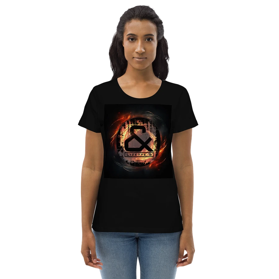 Lizette & badge logo on fire womens tee (EU only) product image (1)