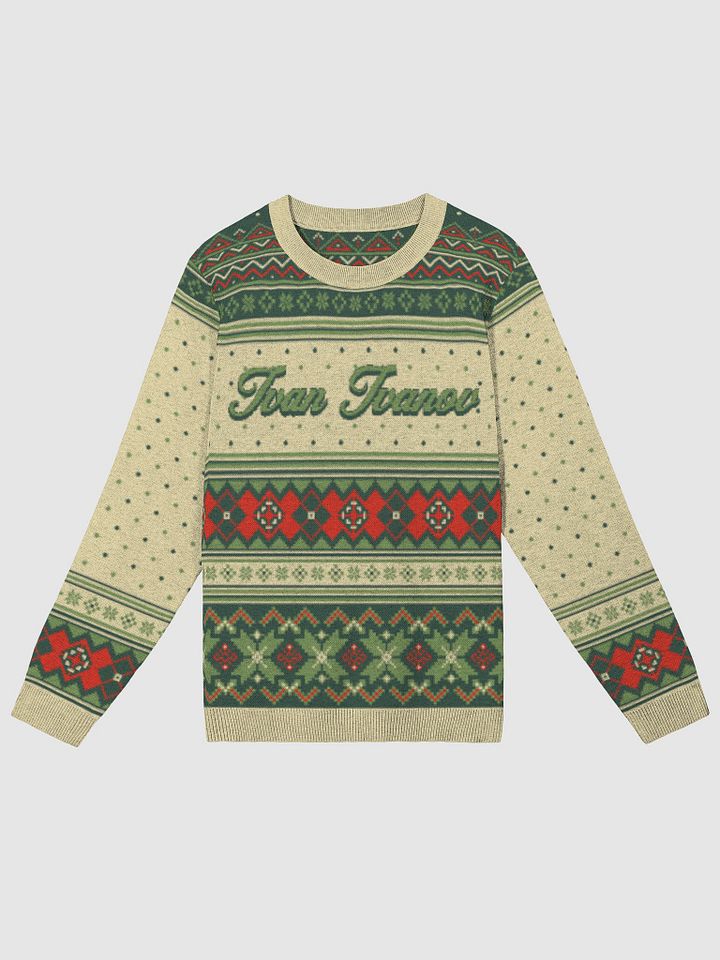 KNITTED CHRISTMAS SWEATER CLASSIC FIT - PERSONALIZED NAME / MELLOW GREEN product image (1)