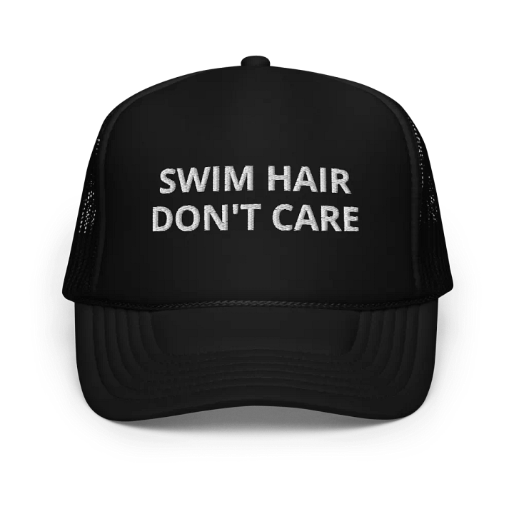 Swim Hair Don't Care - Funny Embroidered Hat Trucker Cap product image (1)