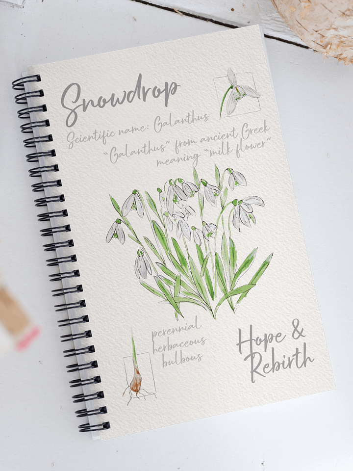 Snowdrop Flower Field Notes Style Notebook product image (1)