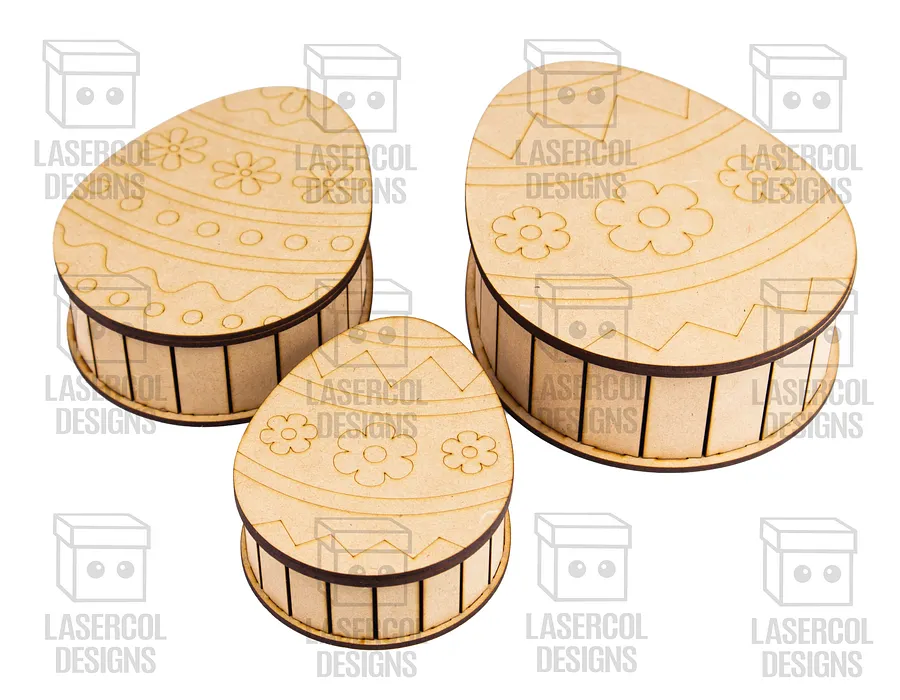 Easter Egg Gift Boxes (3 Sizes, 12 Styles) - Laser Cut Files product image (3)