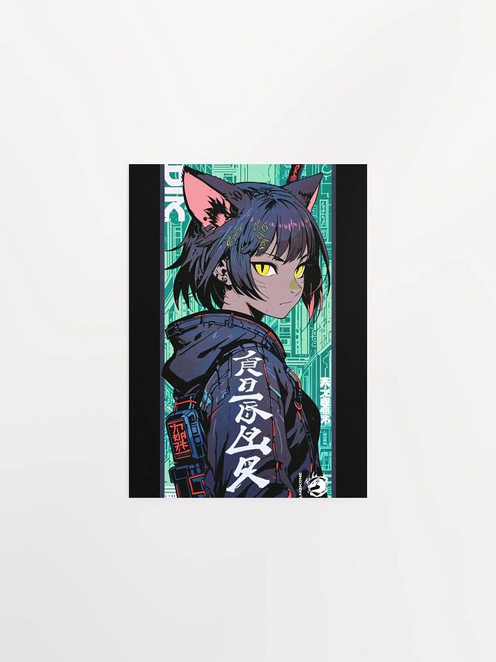 Neon Neko Cyberpunk Poster product image (1)