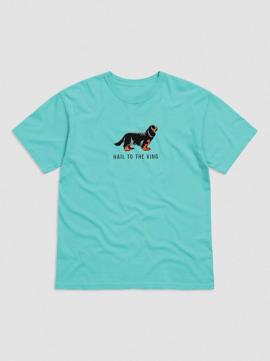 Hail to the King T-Shirt(Embroidered) of a Cavalier King Charles Spaniel(Black & Tan) product image (4)