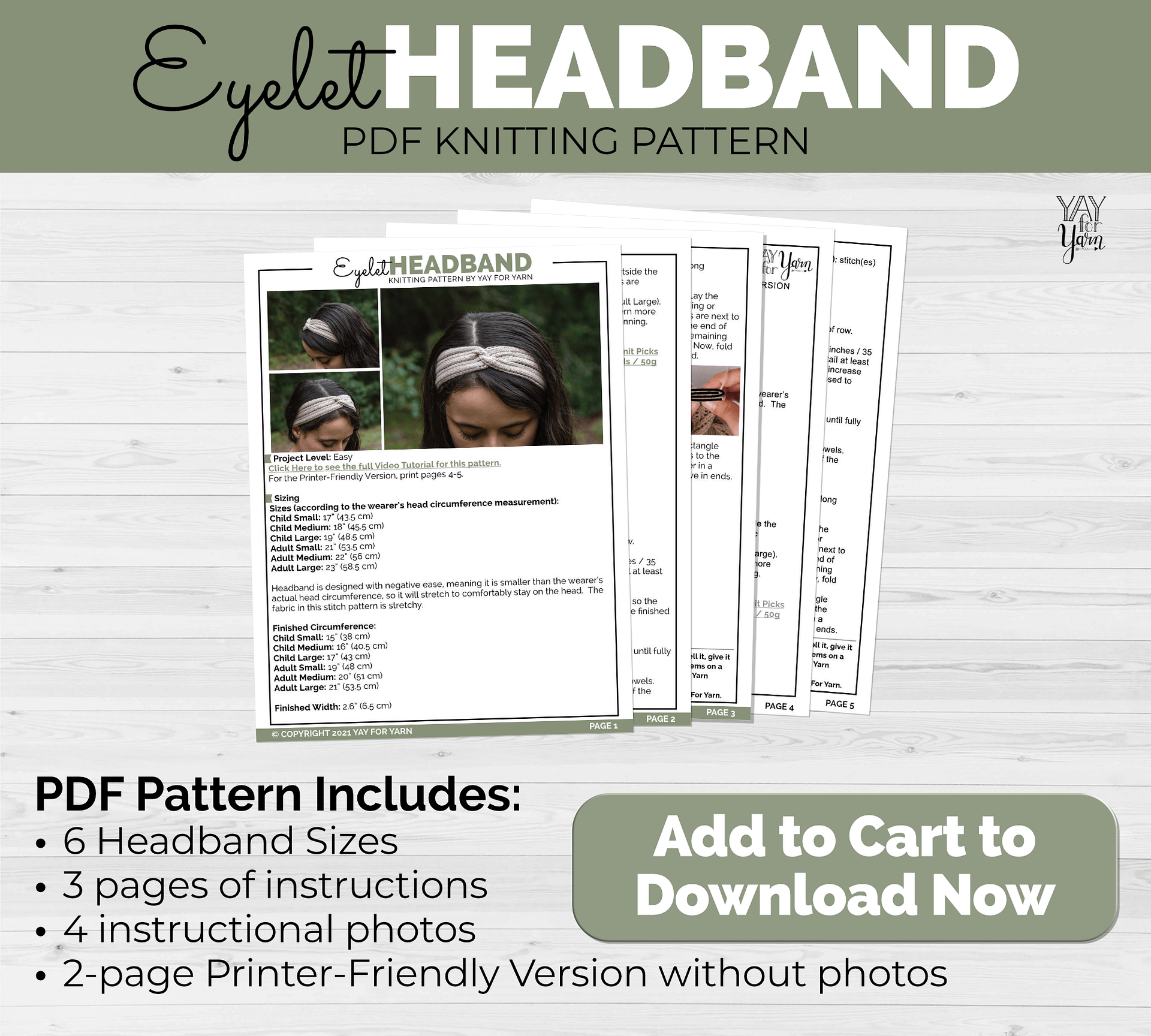 Eyelet Headband - PDF Knitting Pattern & Video Tutorial product image (3)