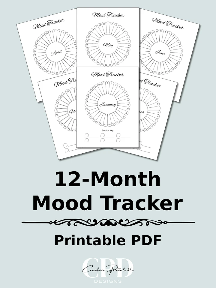 Printable 12-Month Mood Tracker With Flower Petals product image (1)