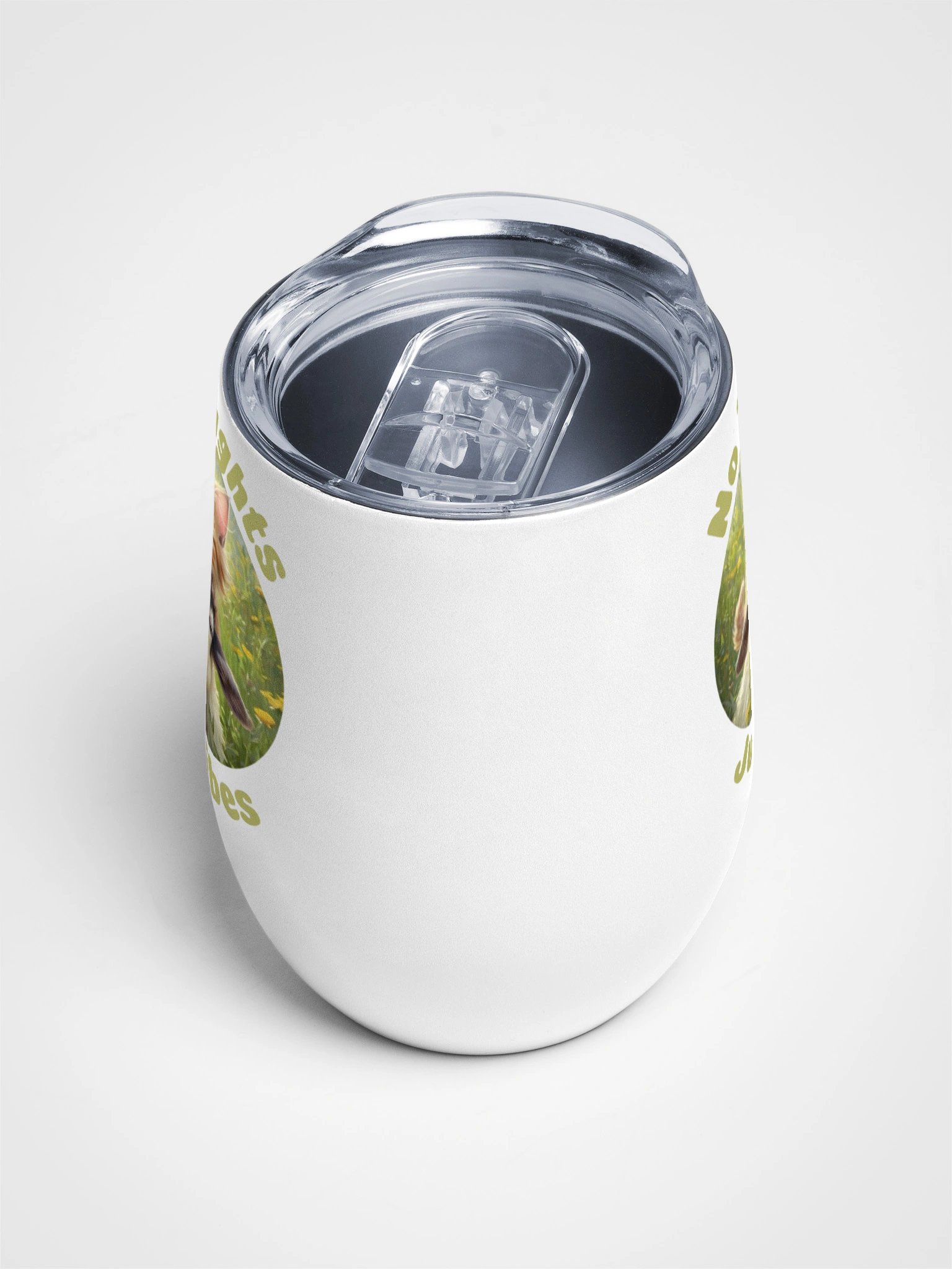 No Thoughts Just Vibes Goat Wine Tumbler product image (4)