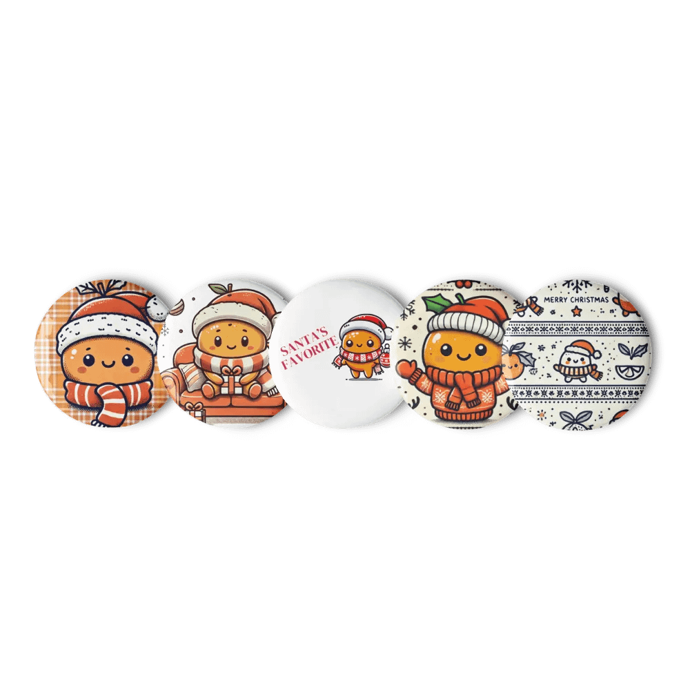 Tangerine Holiday Pin Button Set product image (1)