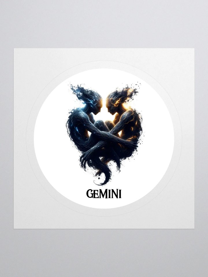 Mythical Gemini Zodiac Round Sticker product image (2)