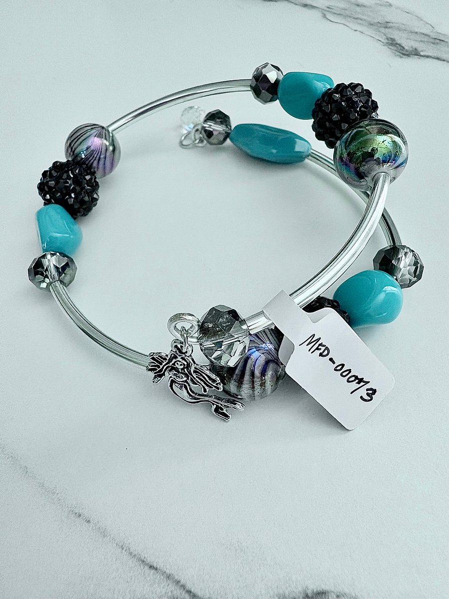 Handmade 8" Coil Bracelet | Mermaid Charm Jewelry | by Monique Faella Designs™ | MFD-00073 product image (4)