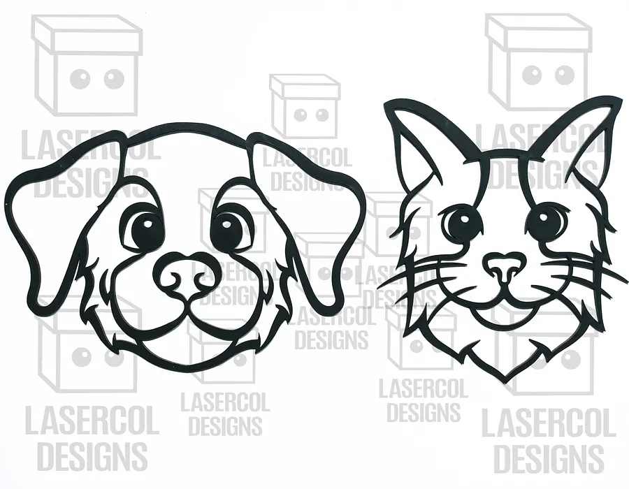 Cute Dog and Cat Wall Art - Laser Cut Files product image (3)
