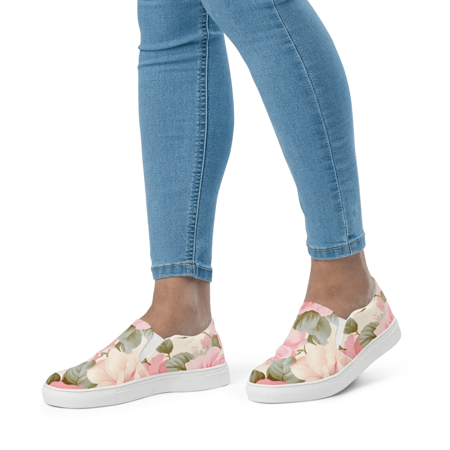 Vintage Rose Blossom Women's Canvas Shoes product image (4)