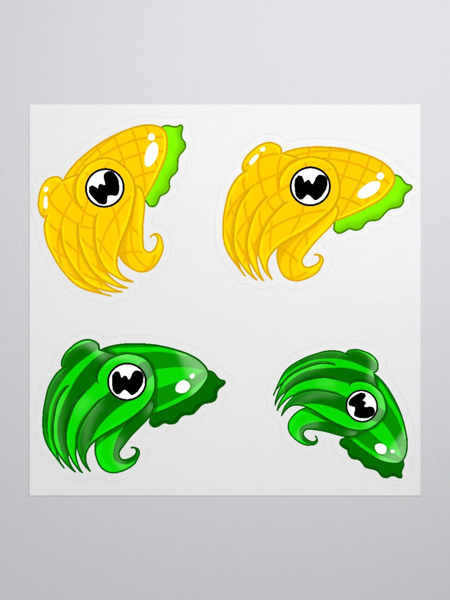 Watermelon & Pineapple Cuttlefish Stickers product image (2)