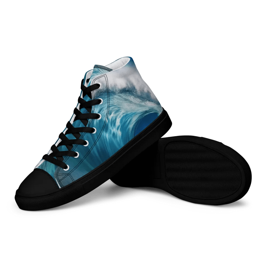 Ocean Wave High Top Canvas Shoes For Men product image (12)
