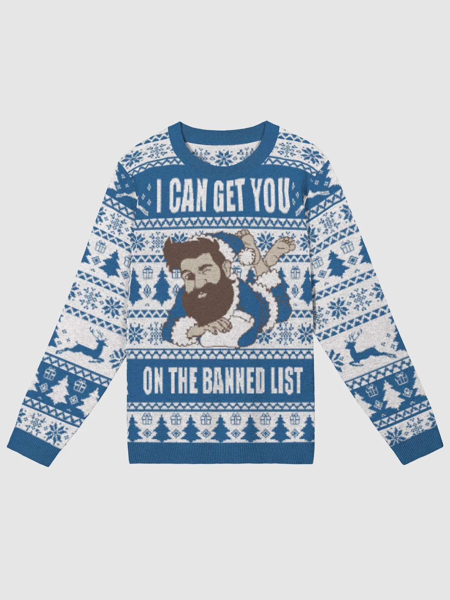 Jon's Naughty Banned List Sweater BLUE product image (1)