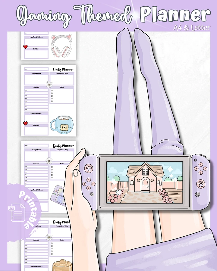 Purple Printable Planner - Gamer Themed product image (1)