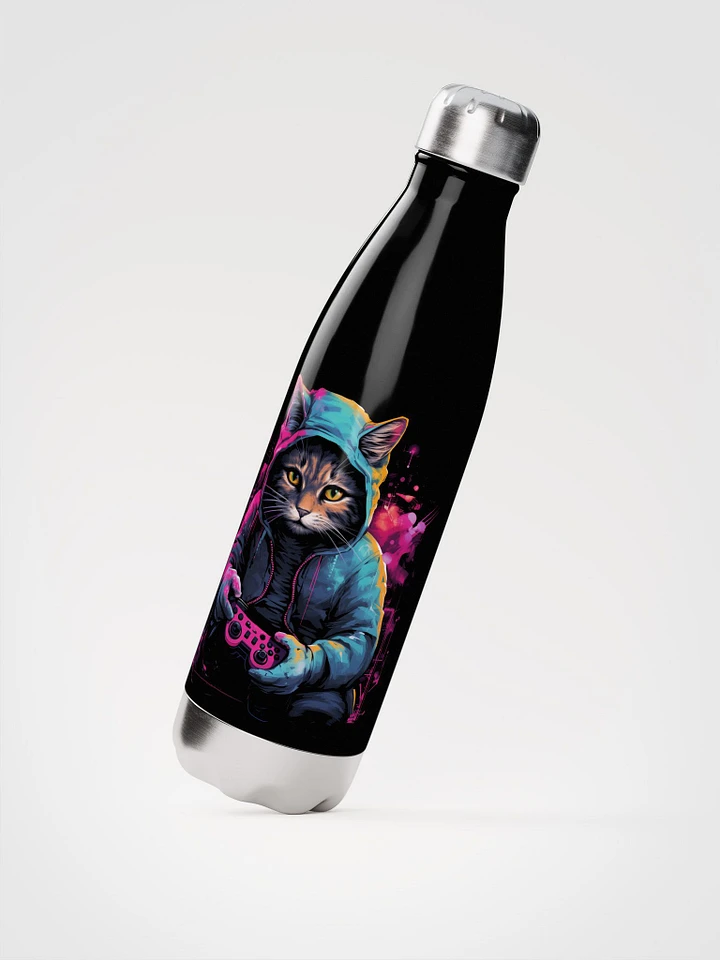 Gamer Cat Stainless Steel Water Bottle product image (2)