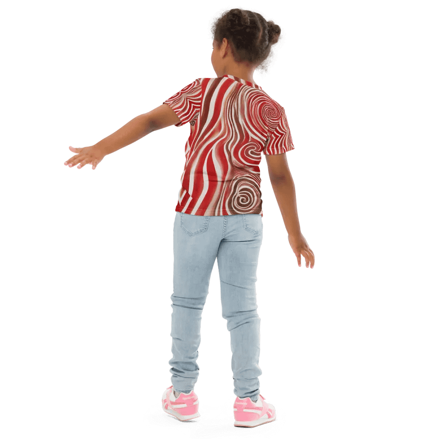 Funky Red Liquid Tie-Dye Explosion Kid's and Toddler's Crew Neck T-shirt product image (5)