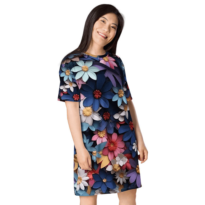 3D-Ditsy-Flowers-Seamless-Patterns T-shirt Dress - V3 product image (1)