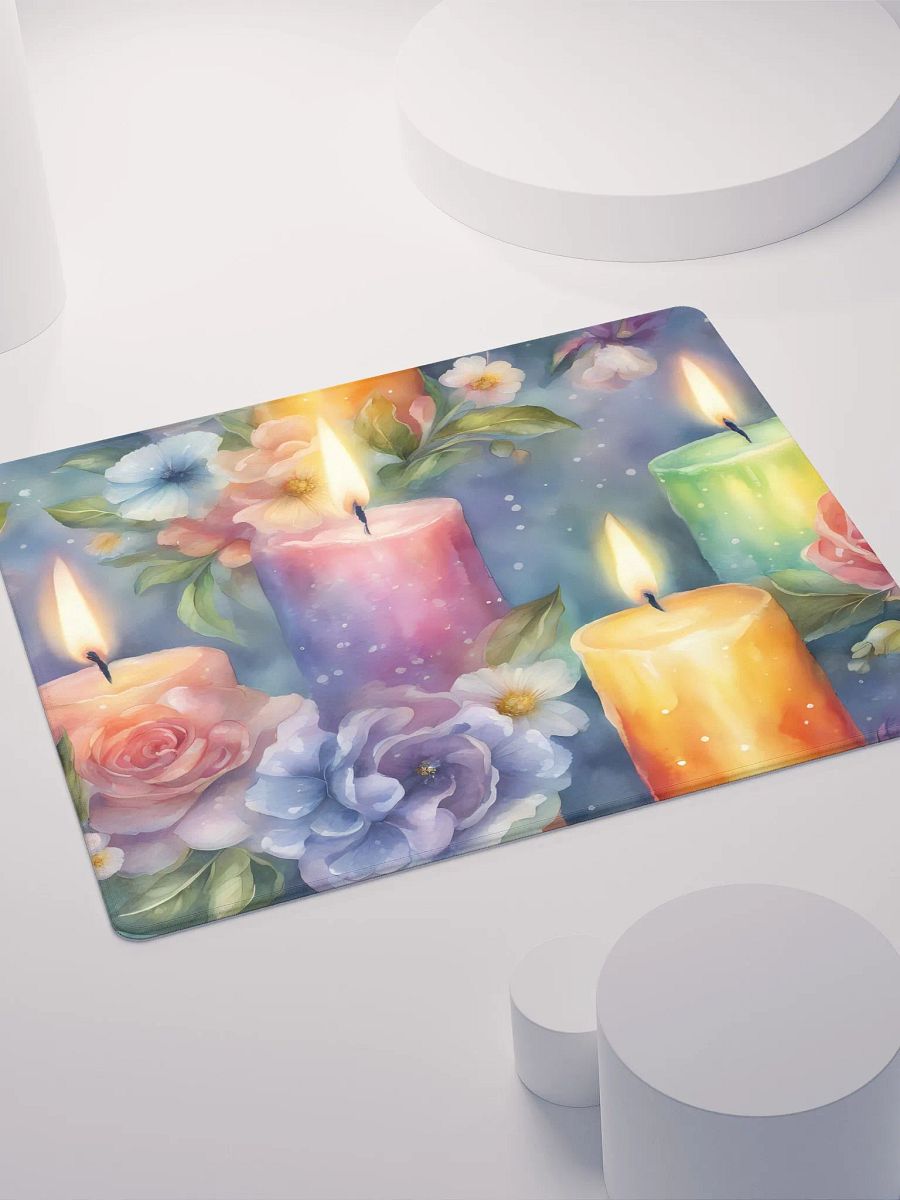 Ambient Candlelights with Flowers, Gaming Mouse Pad, 2 Sizes product image (4)