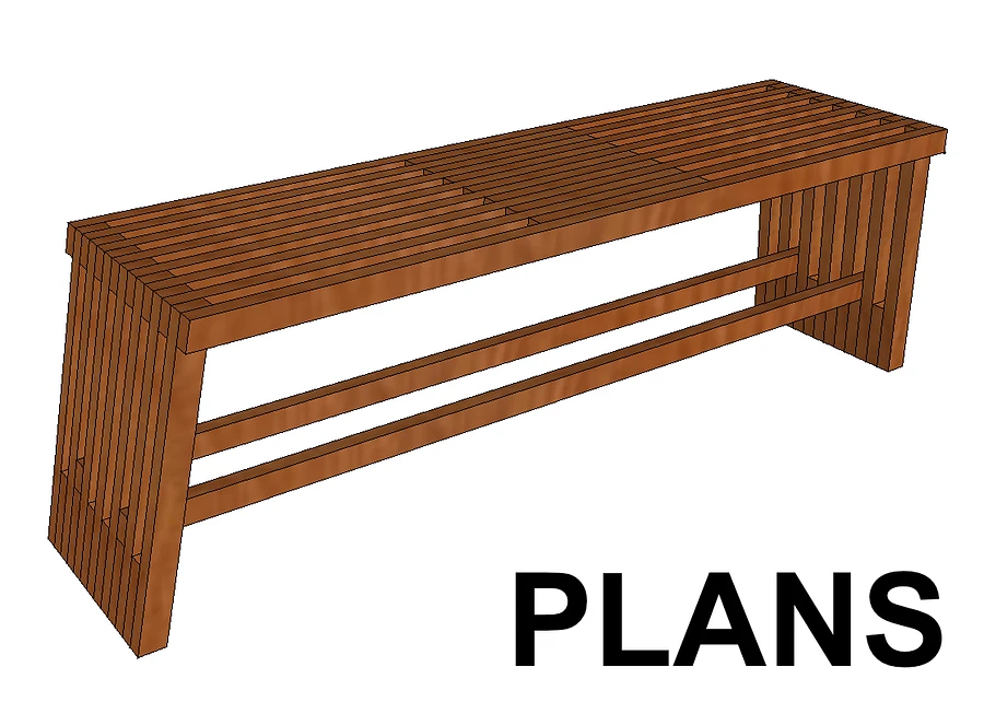 Garden Bench Seat Made Of Battens - Woodworking Plans & Cut List / Blueprints product image (1)