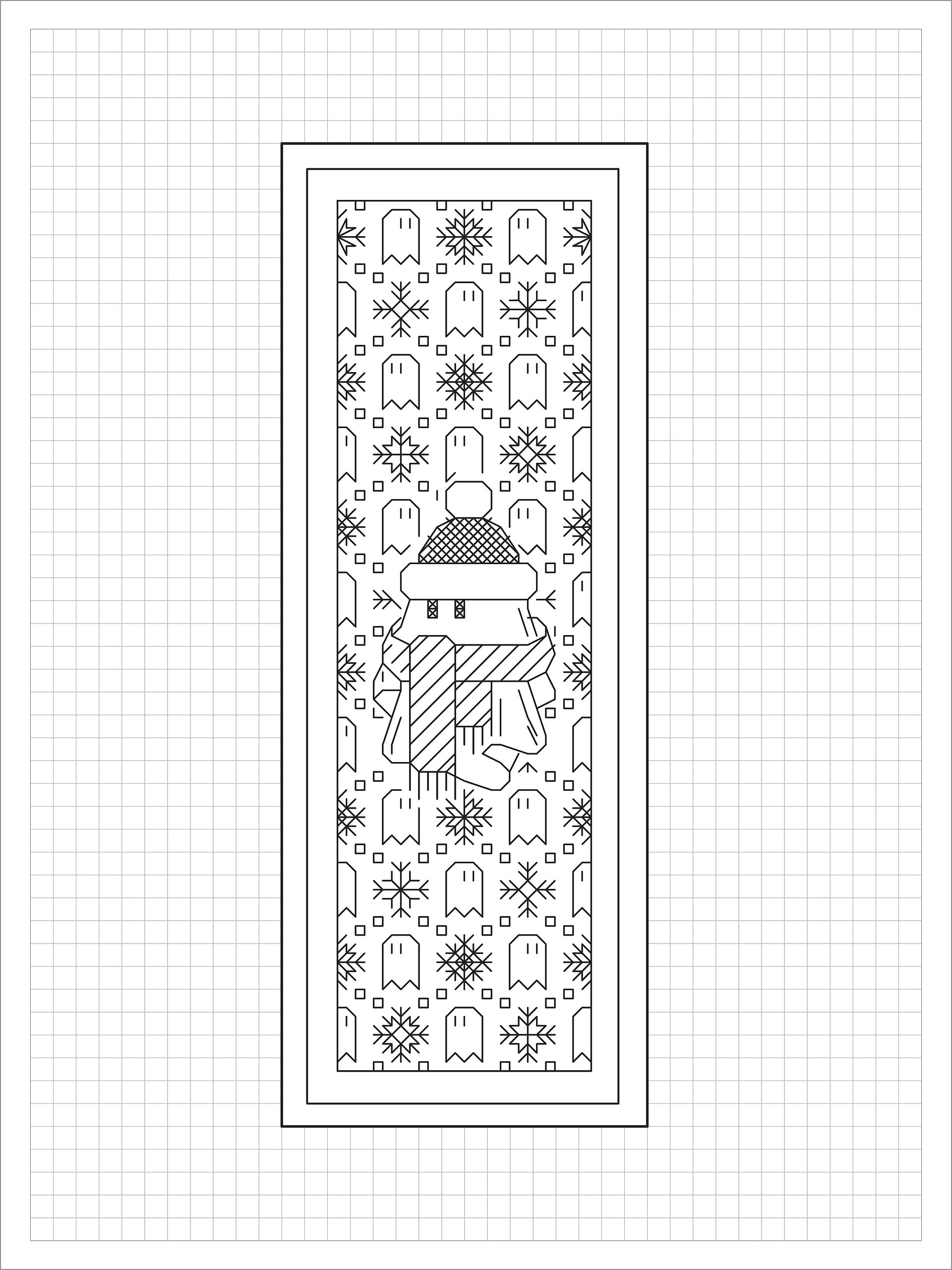 Holiday Spirit Bookmark • Blackwork Cross Stitch Pattern • PDF Digital Download product image (1)