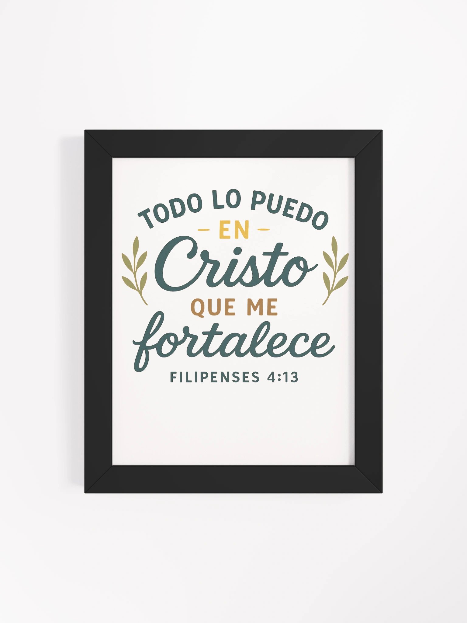 Framed Christian Poster – “Todo lo puedo en Cristo” – Spanish Bible Verse product image (4)