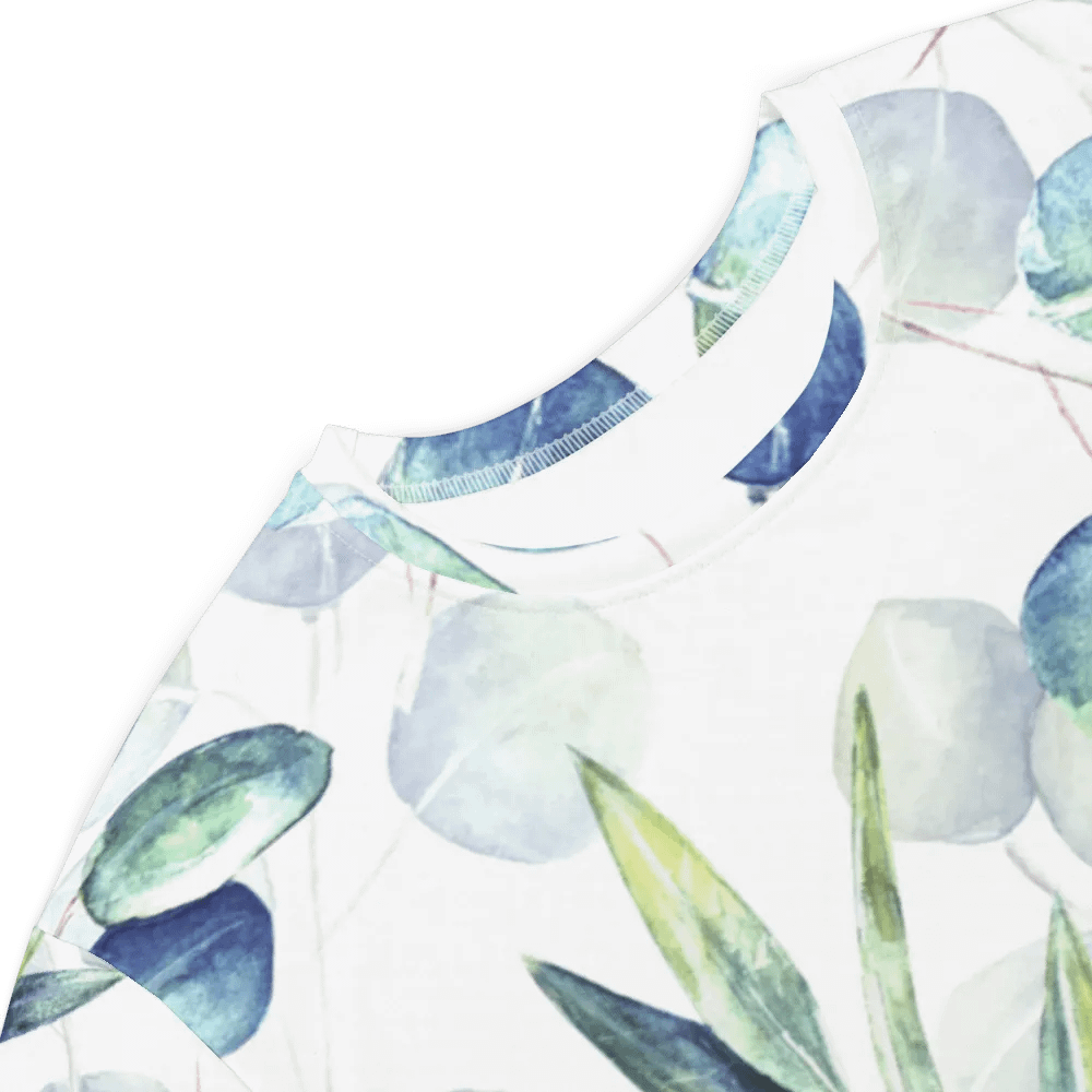 Watercolour Eucalyptus Branches and Leaves Pattern T-shirt Dress product image (5)